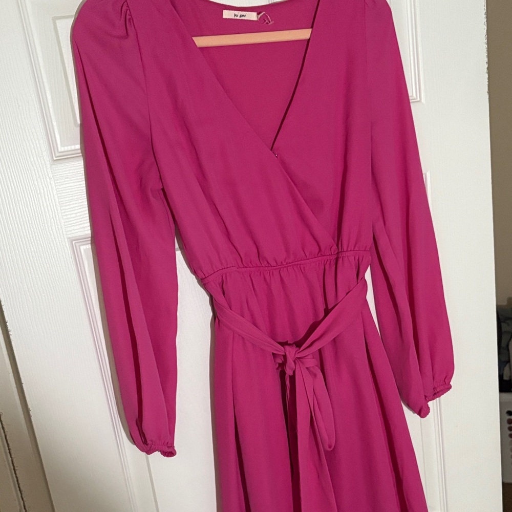 Francesca's Collections Fuchsia Long Sleeve Dress